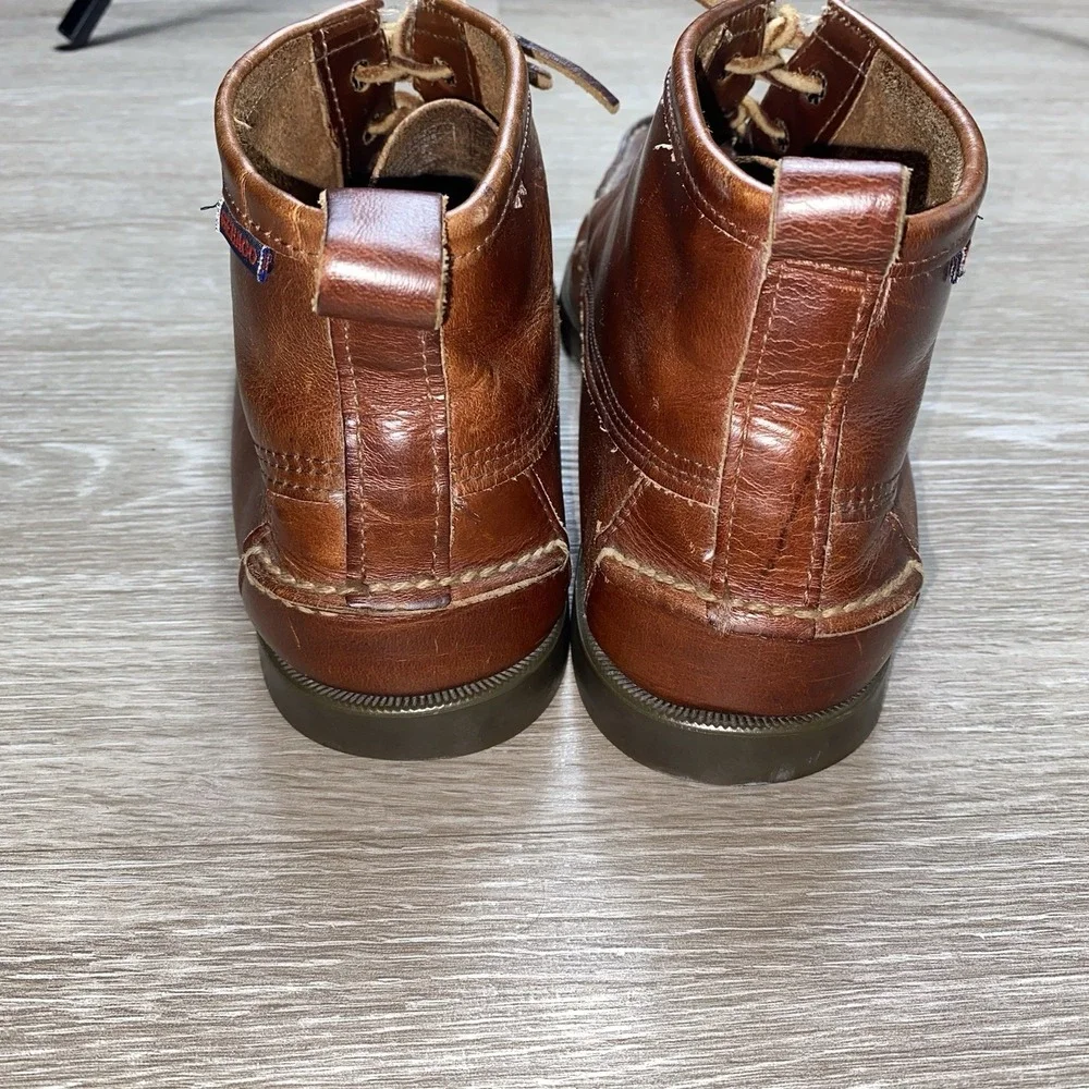 Vintage Sebago Dock Side Leather Moccasin Boots Men's 11 M Brown USA Heritage